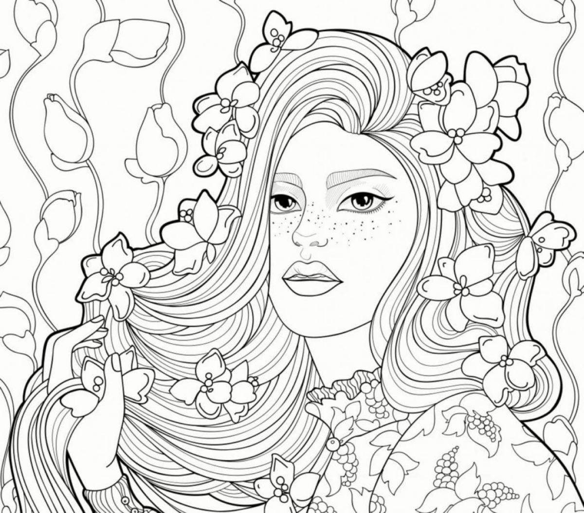 Fairytale coloring very beautiful for girls