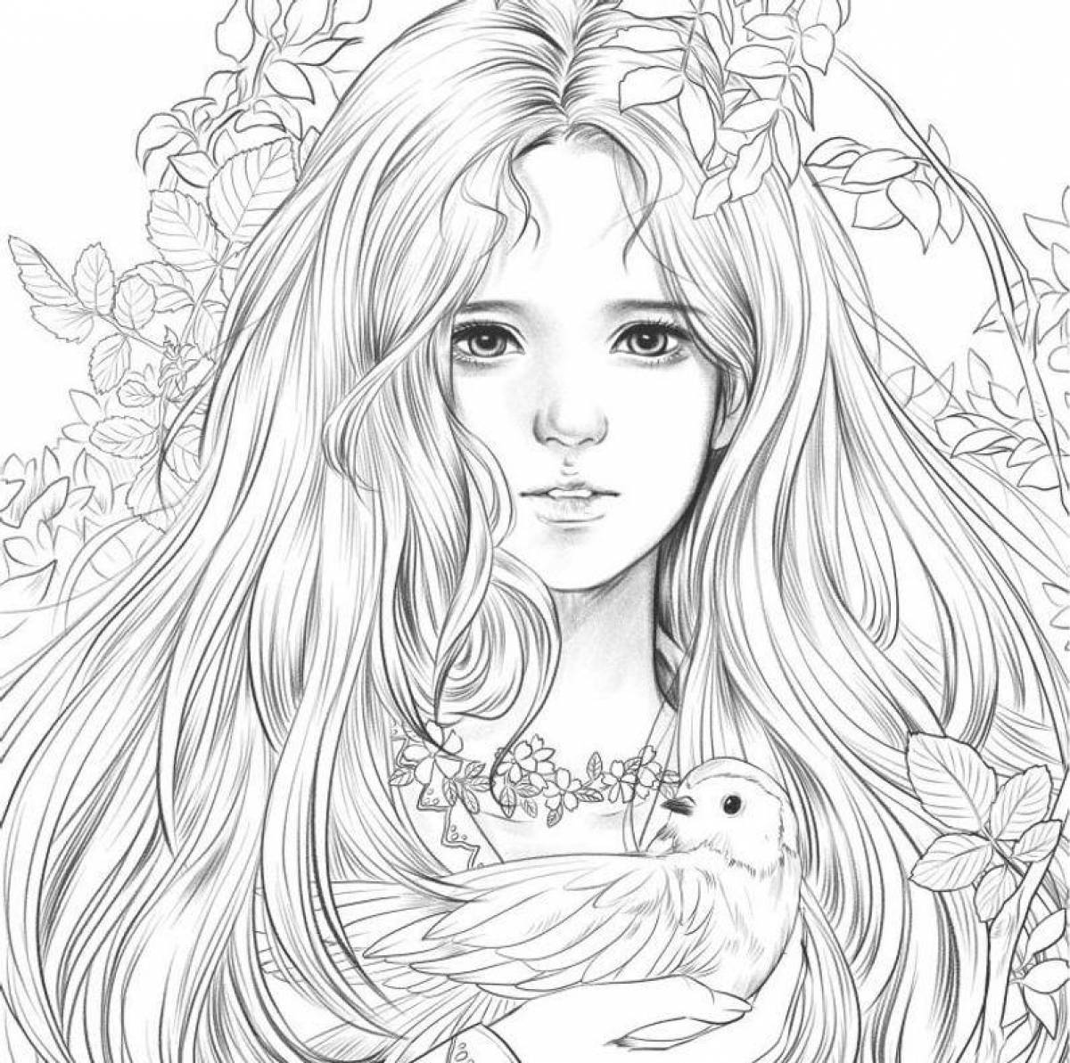 Very beautiful hypnotic coloring book for girls