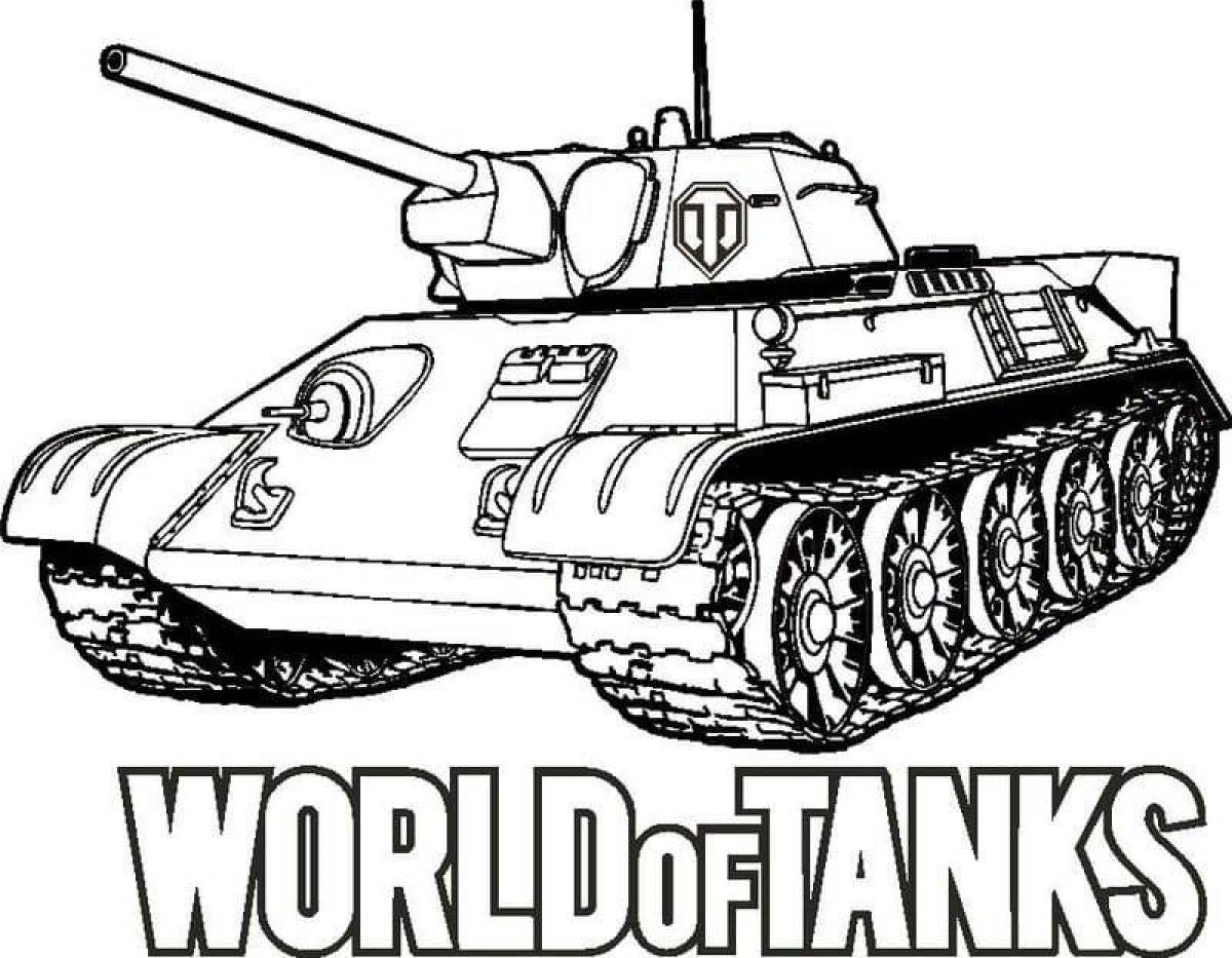 Раскраска славный танк т 34