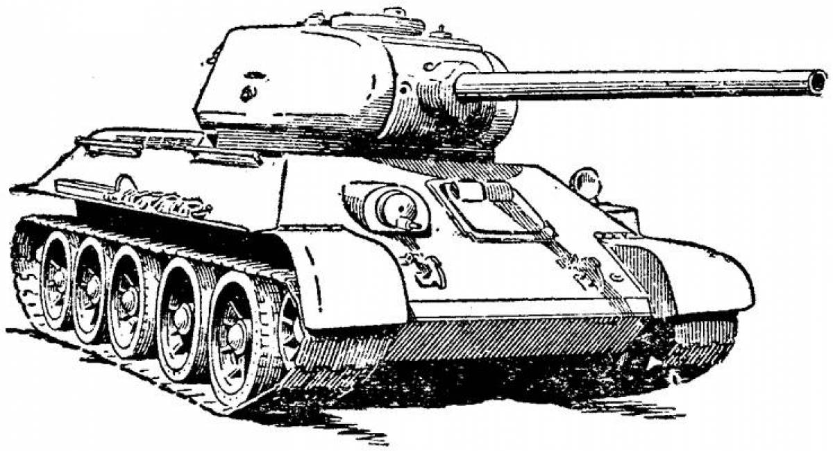 Впечатляющий танк t 34 раскраска