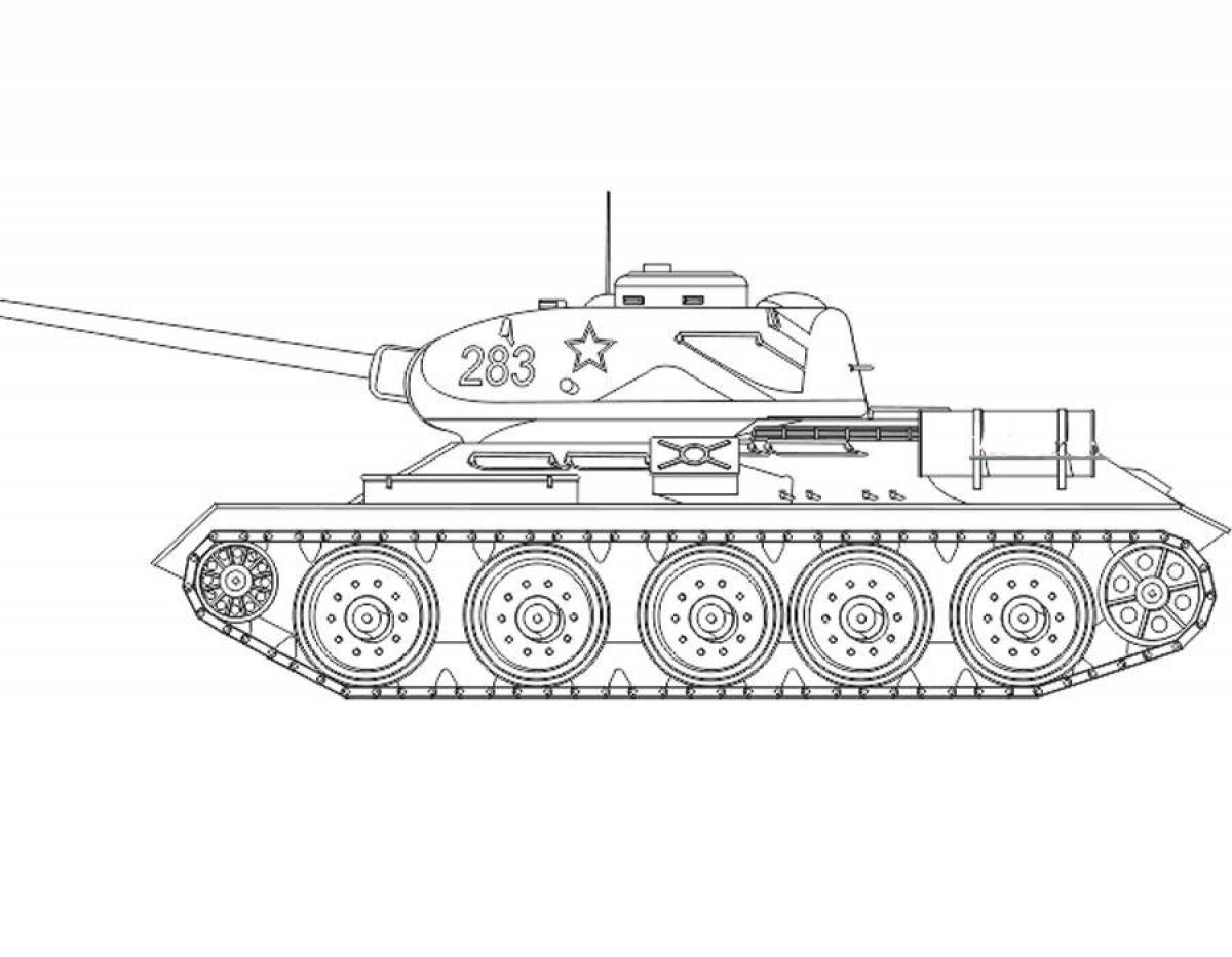 Раскраска красивый танк т 34