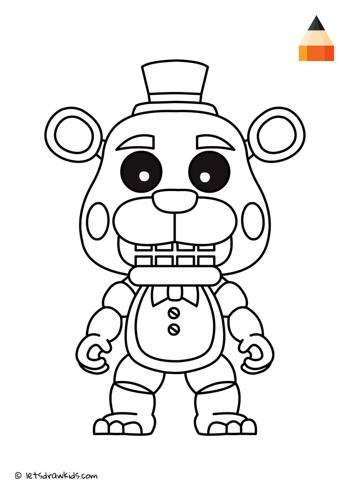 Colourful animatronics coloring book for kids
