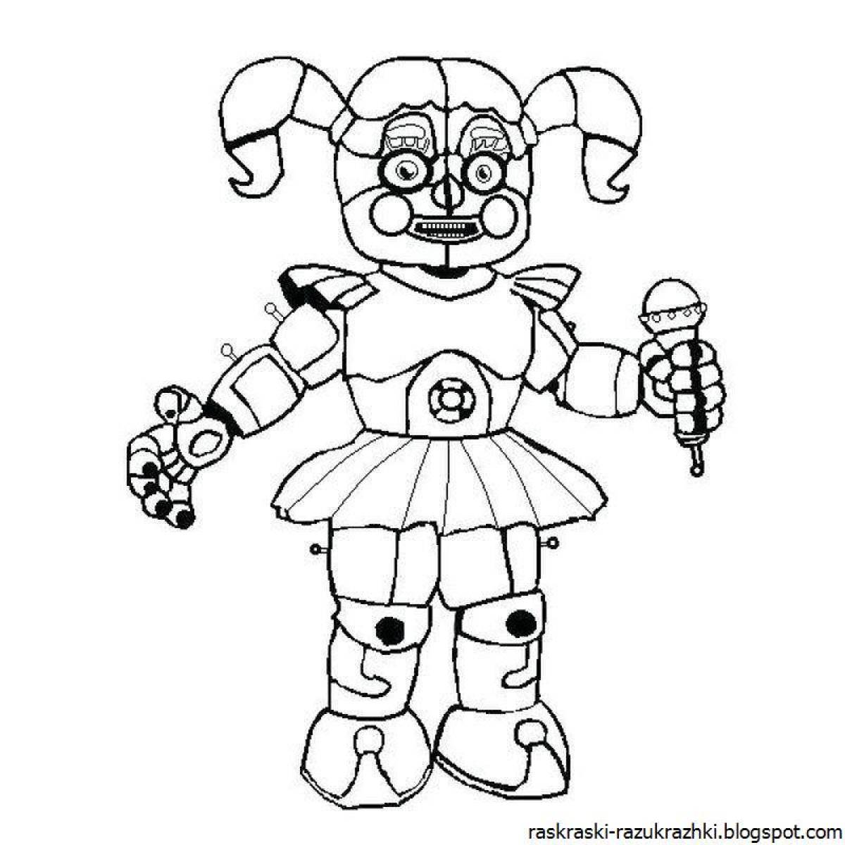 Colorful animatronics coloring book for kids