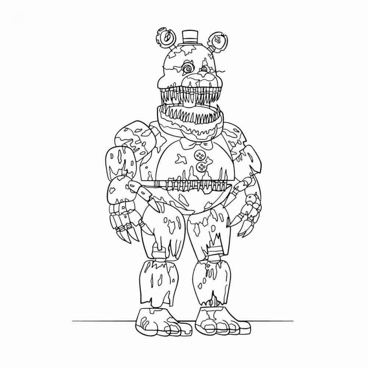 Colorful animatronics coloring page for juniors