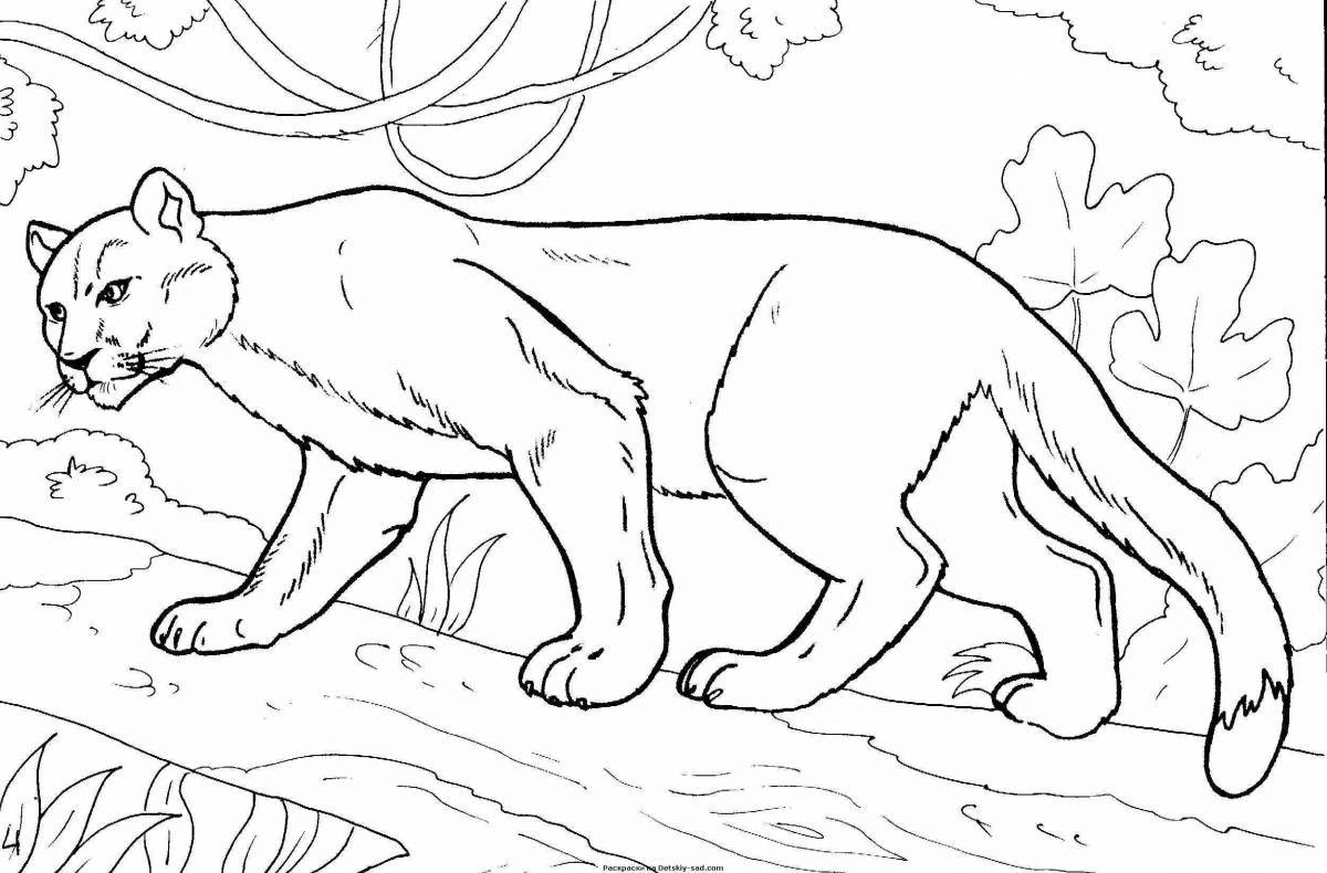Attractive wild animal coloring page