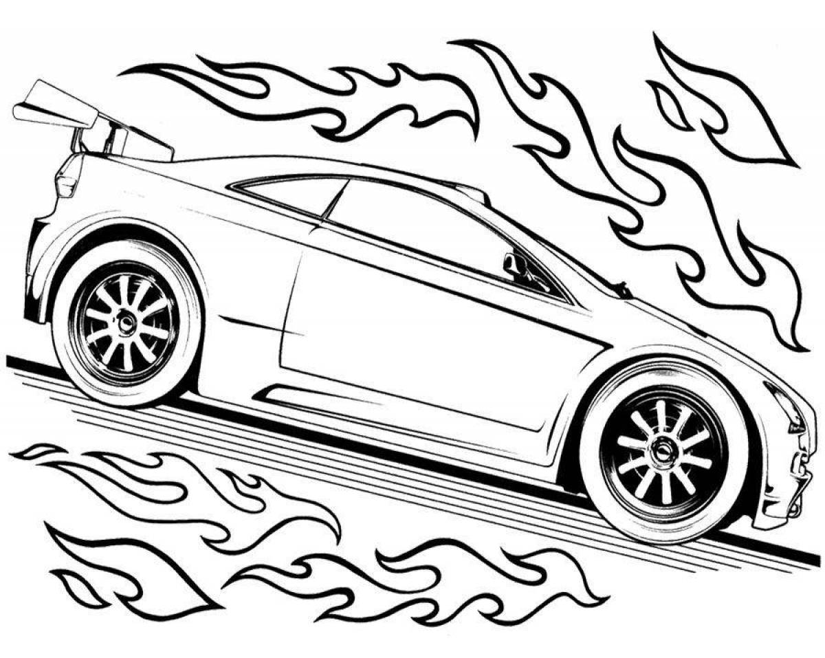 Funny hot wheels coloring book for kids