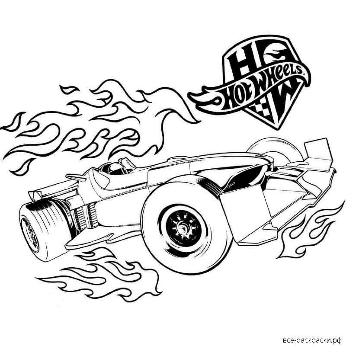 Hot wheels glitter coloring pages for kids
