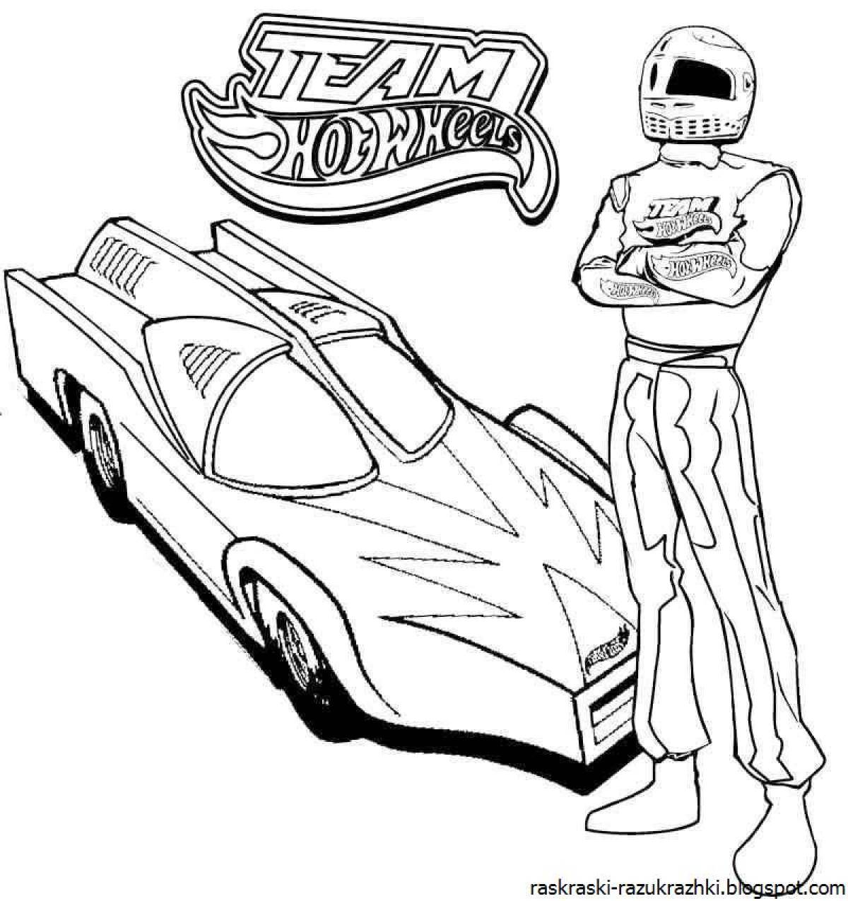 Dazzling hot wheels coloring pages for kids