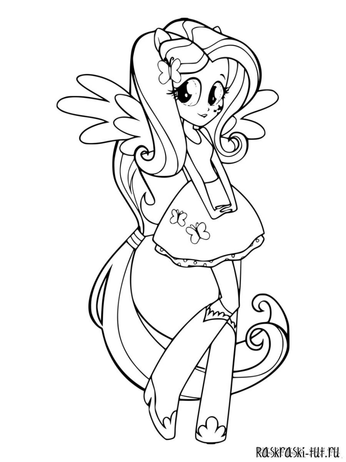 Playful fluttershy coloring book
