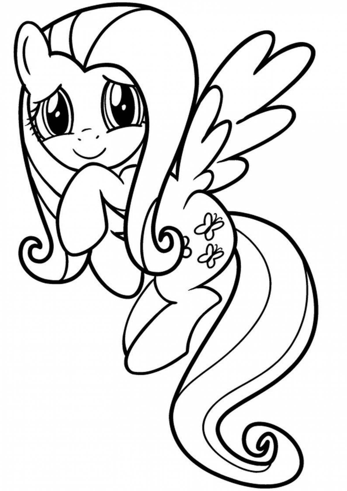 Blissful fluttershy coloring book