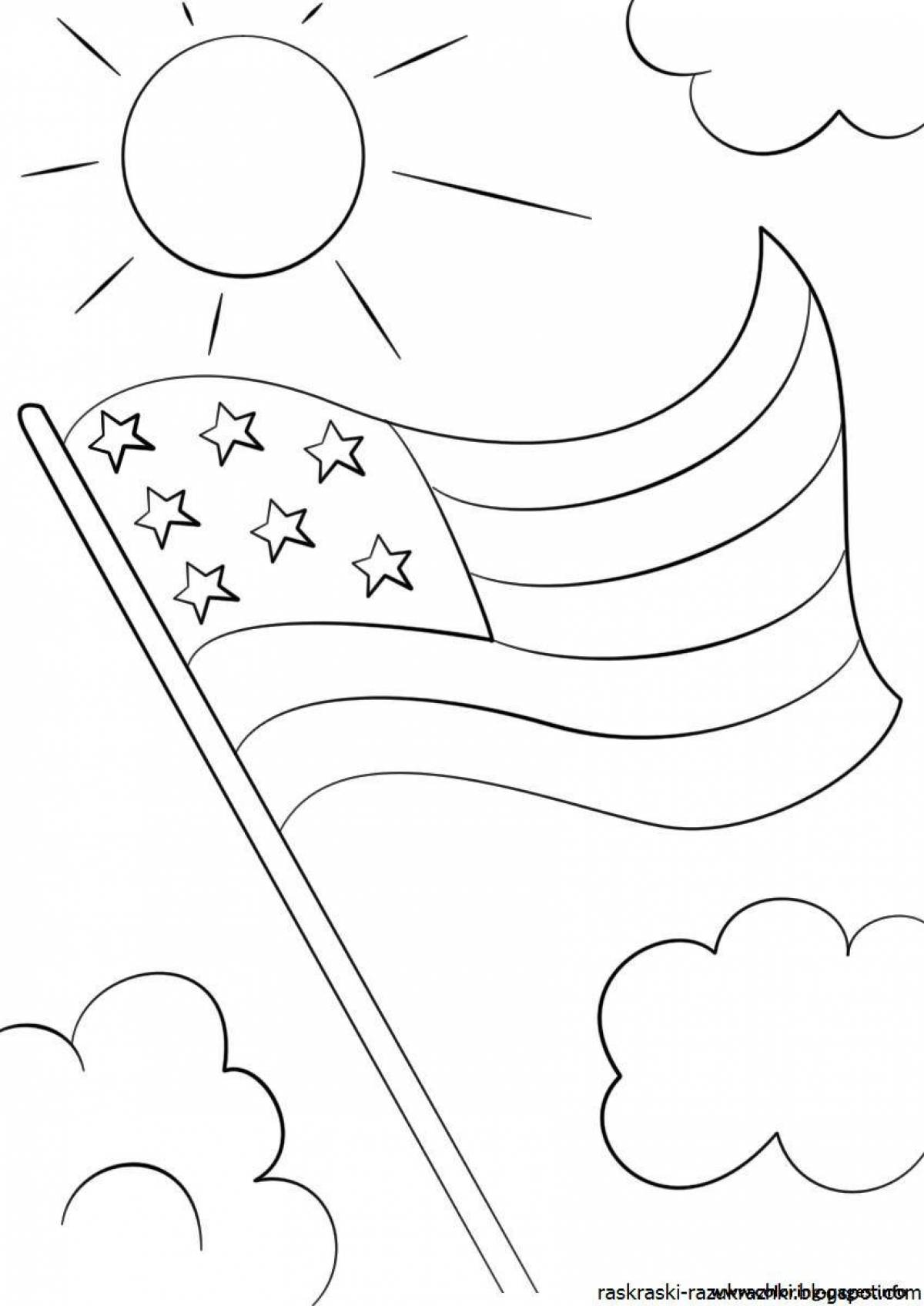 Coloring page gorgeous Russian flag