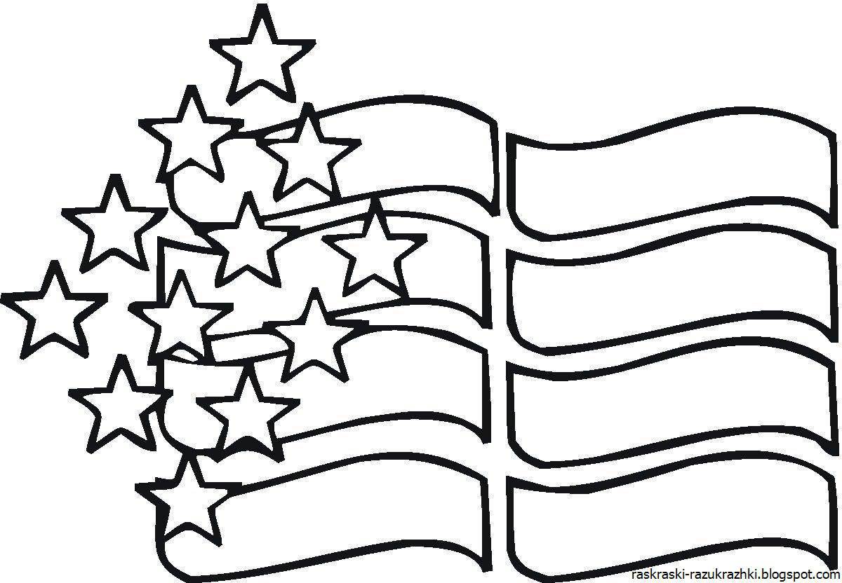 Majestic Russian flag coloring page