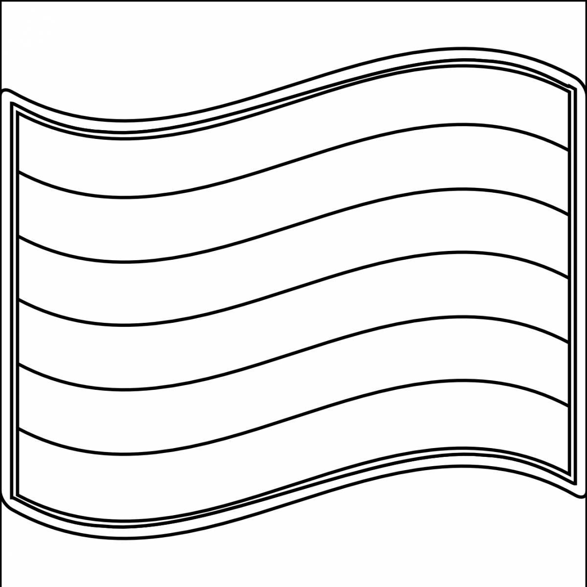 Coloring page shining Russian flag