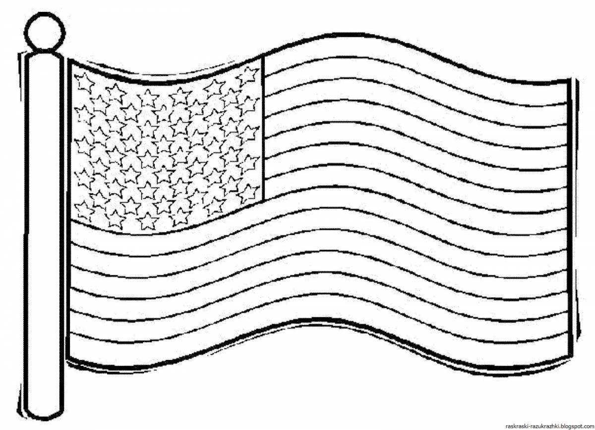 Glowing Russian flag coloring page