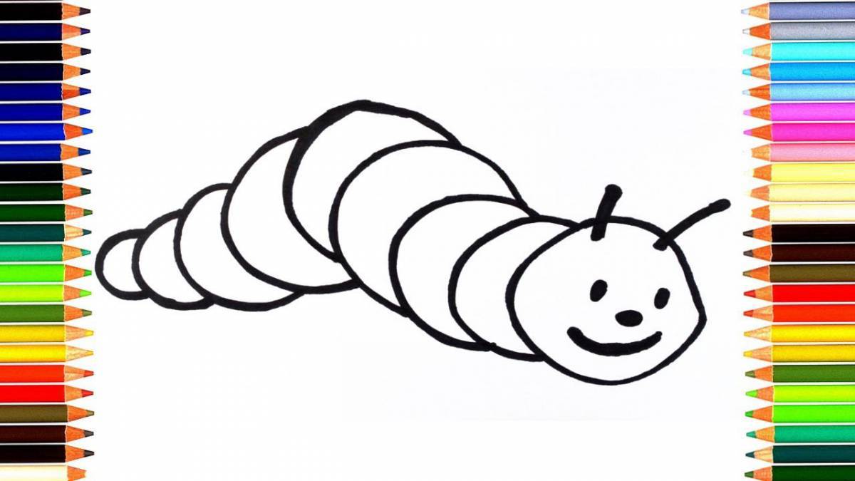 Coloring page bright pug caterpillar
