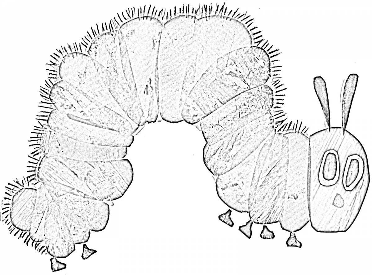 Coloring page of a violent pug caterpillar
