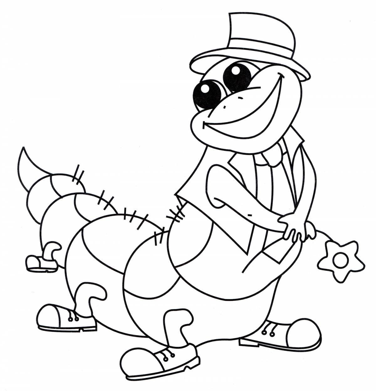Adorable pug caterpillar coloring page