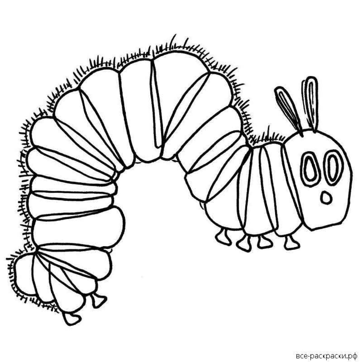 Glittering Pug caterpillar coloring page