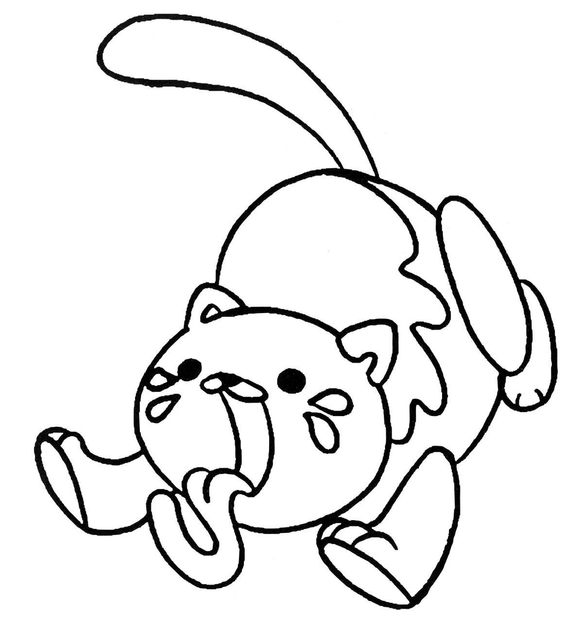 Coloring page cute pug caterpillar
