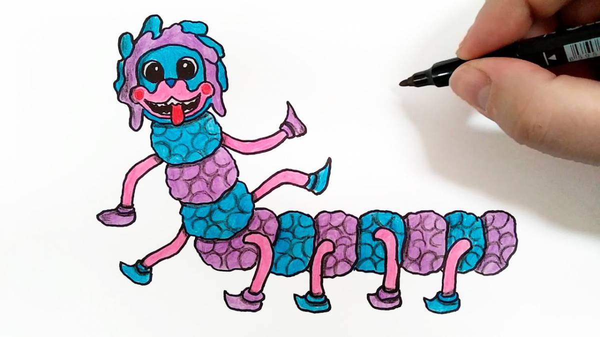 Majestic pug caterpillar coloring page