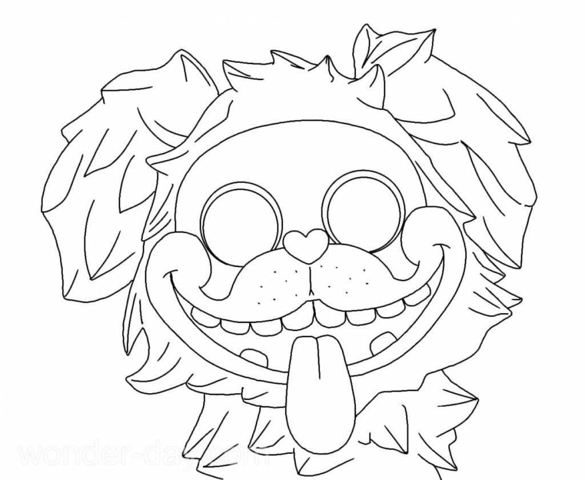 Coloring page of a spectacular pug caterpillar
