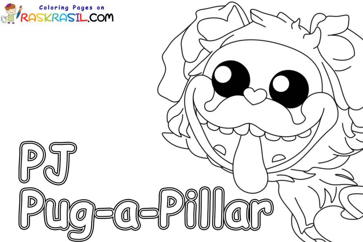 Outstanding pug caterpillar coloring page