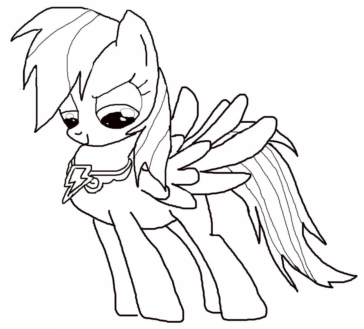 Intricate pony coloring page