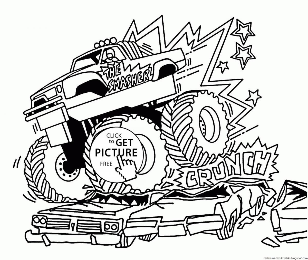 Monstrously generous monster truck coloring book