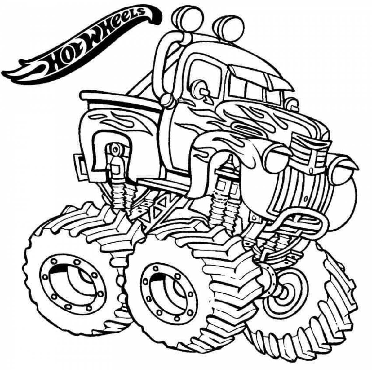 Monstrously rich monster truck coloring book