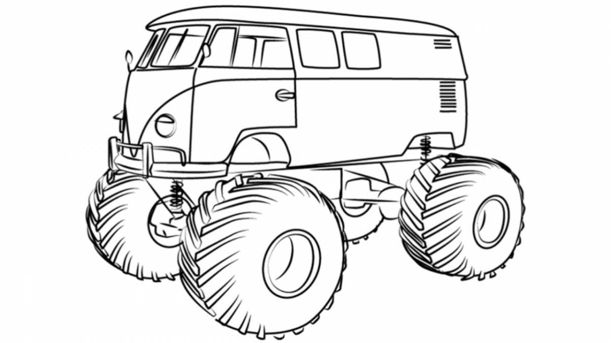 Monstrously bright monster truck coloring book