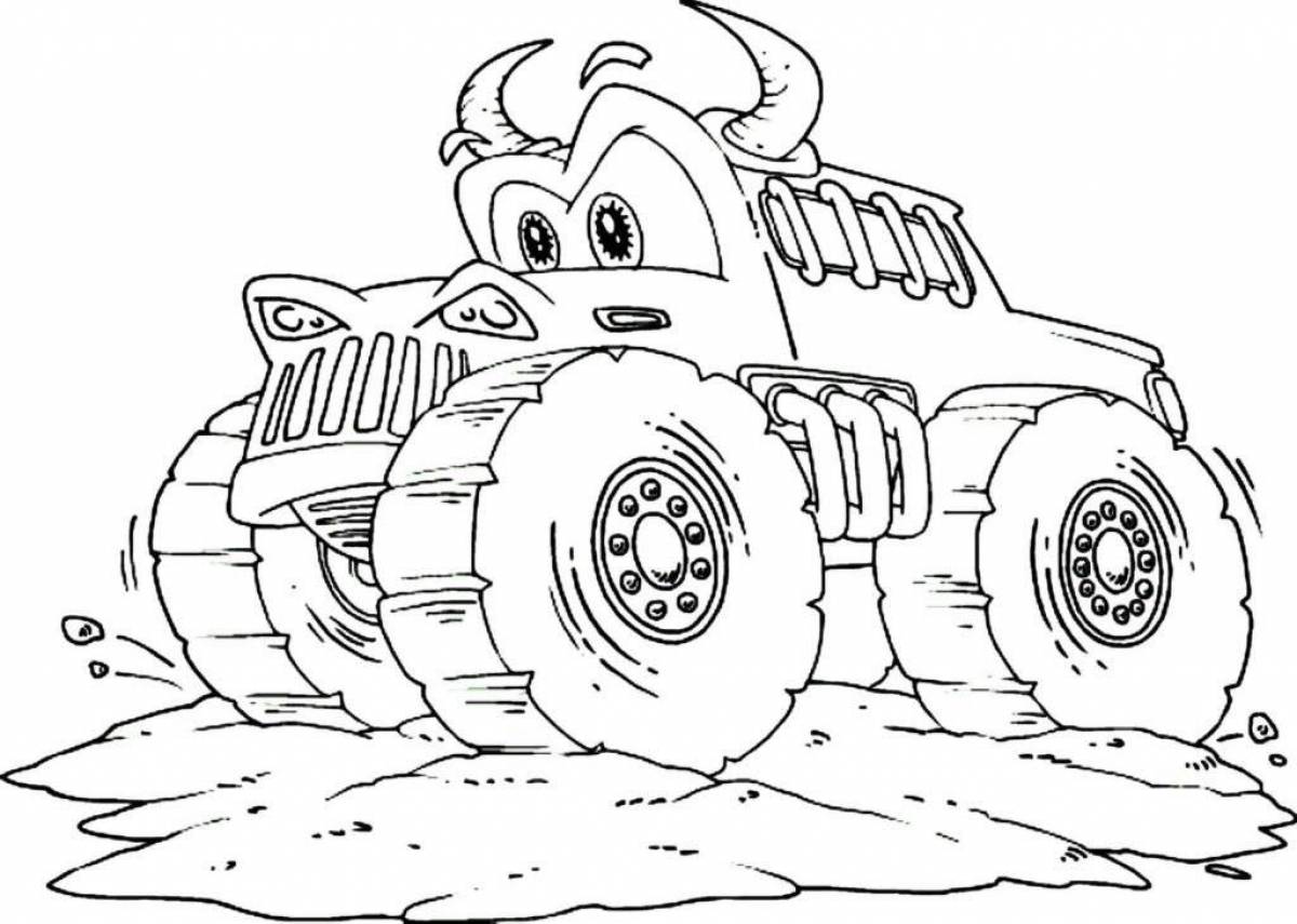 Monstrously extravagant monster truck coloring book
