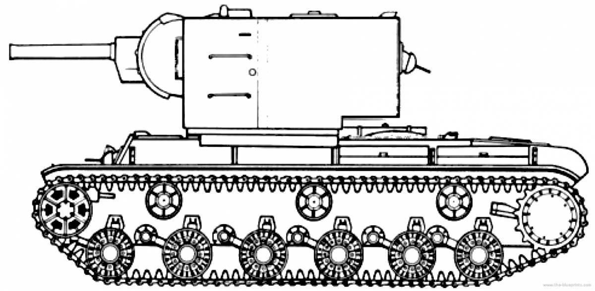 Впечатляющая страница раскраски танка кв 44