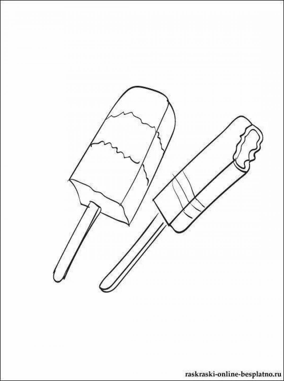 Мороженое эскимо на палочке раскраска