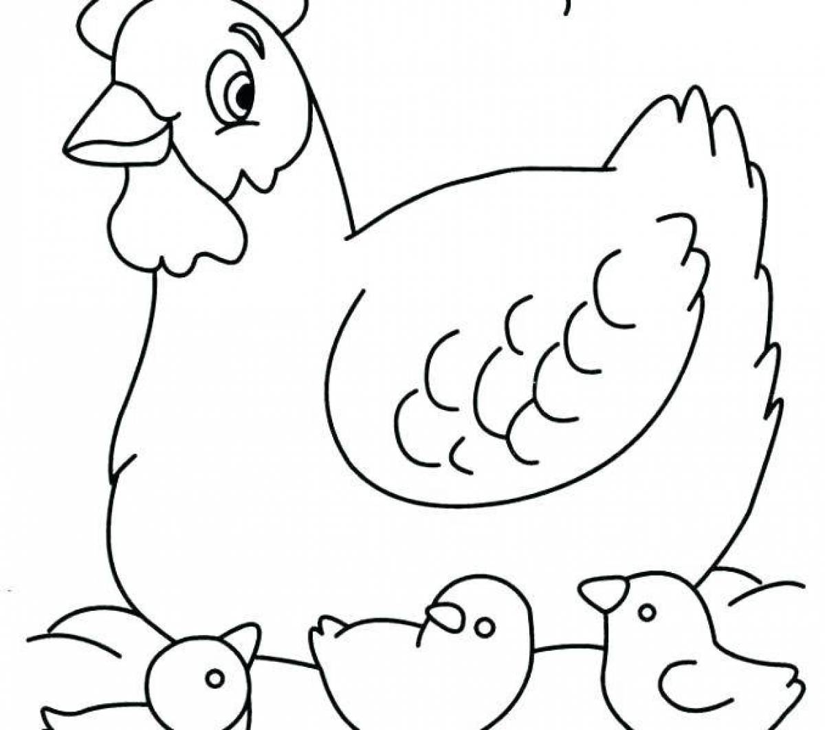 Курица шаблон для рисования