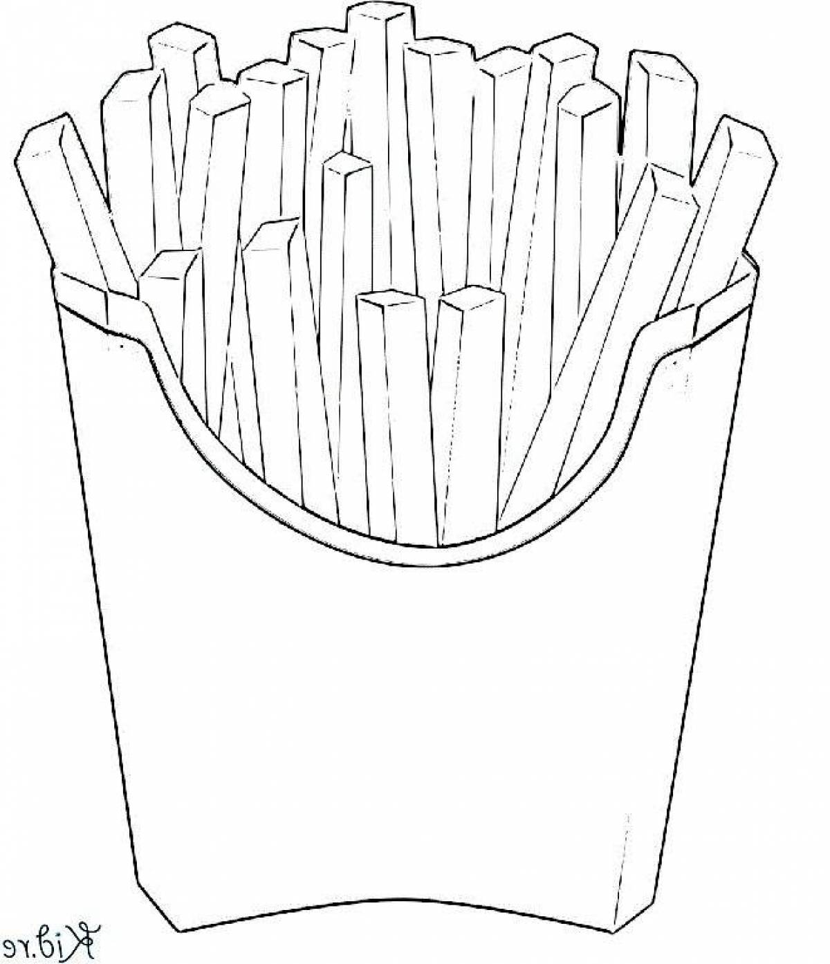 Рисовать карандашом картошку фри