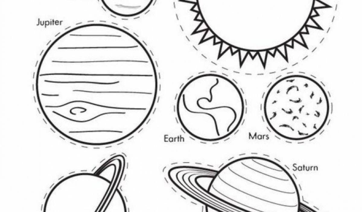 A fascinating coloring of the planets of the solar system