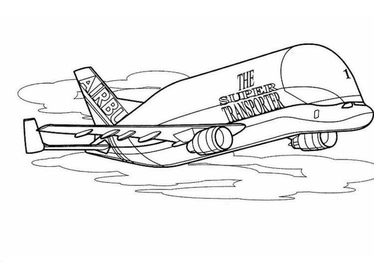Majestic plane coloring page for boys