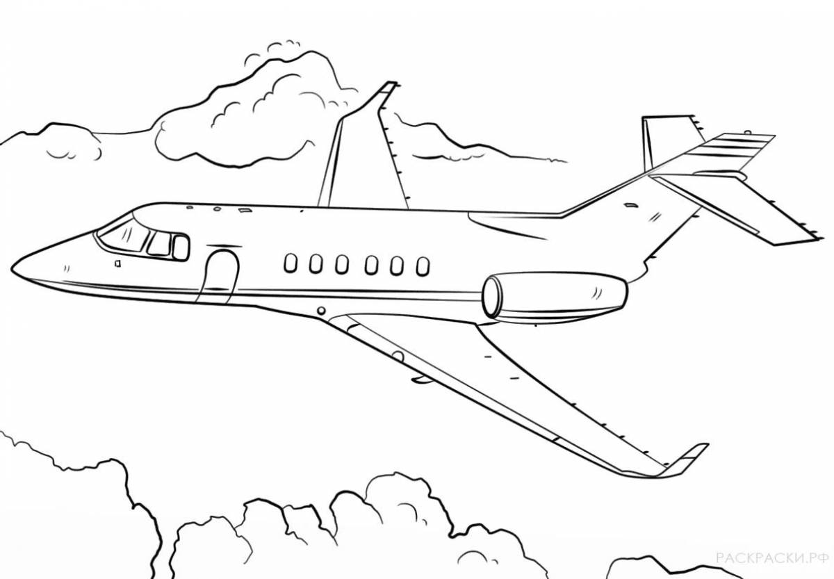 Distinctive airplane coloring page for boys