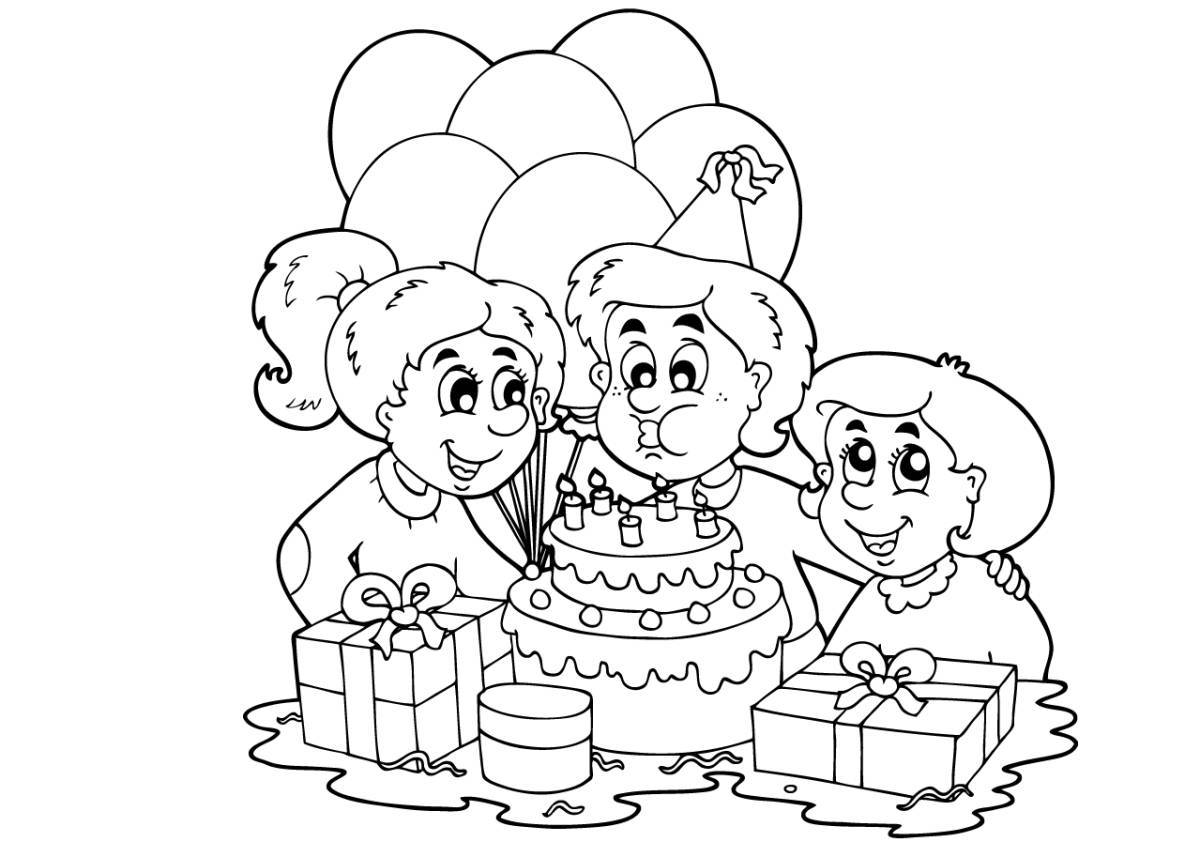 Happy birthday grandma coloring page
