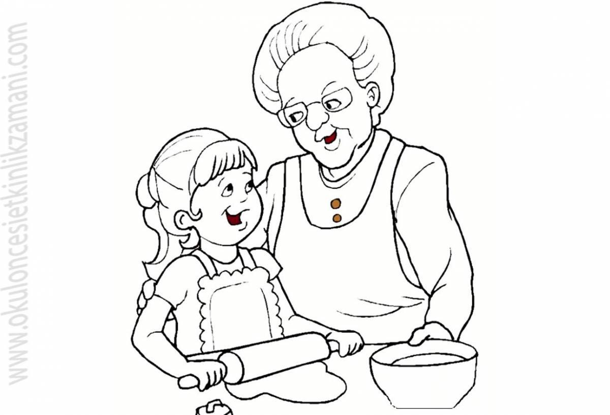 Dazzling happy birthday grandma coloring page
