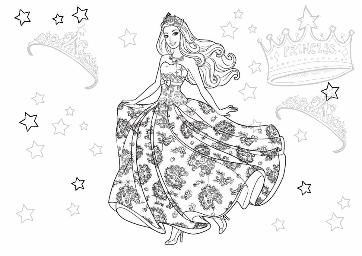 Божественная раскраска принцессы в красивых платьях
