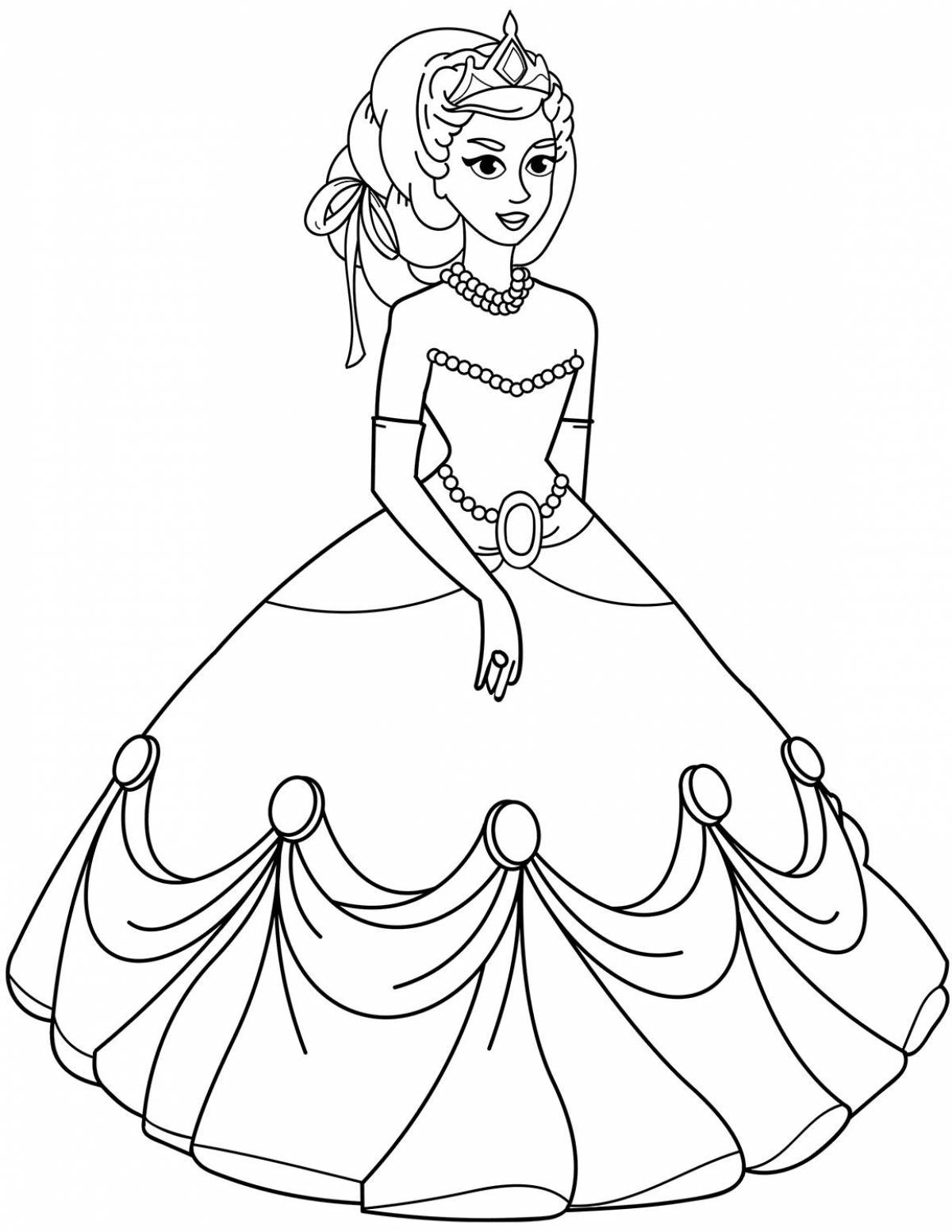 Beautiful princess coloring pages in beautiful dresses
