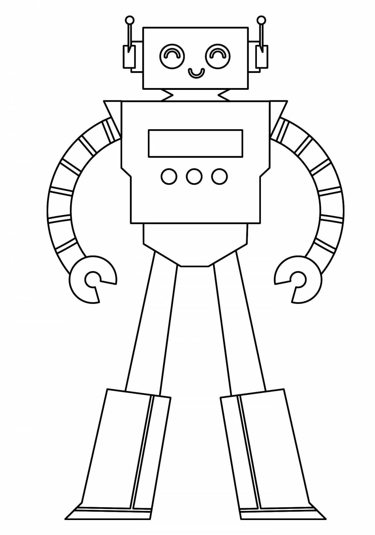 Colorful robot coloring book for 5-6 year olds