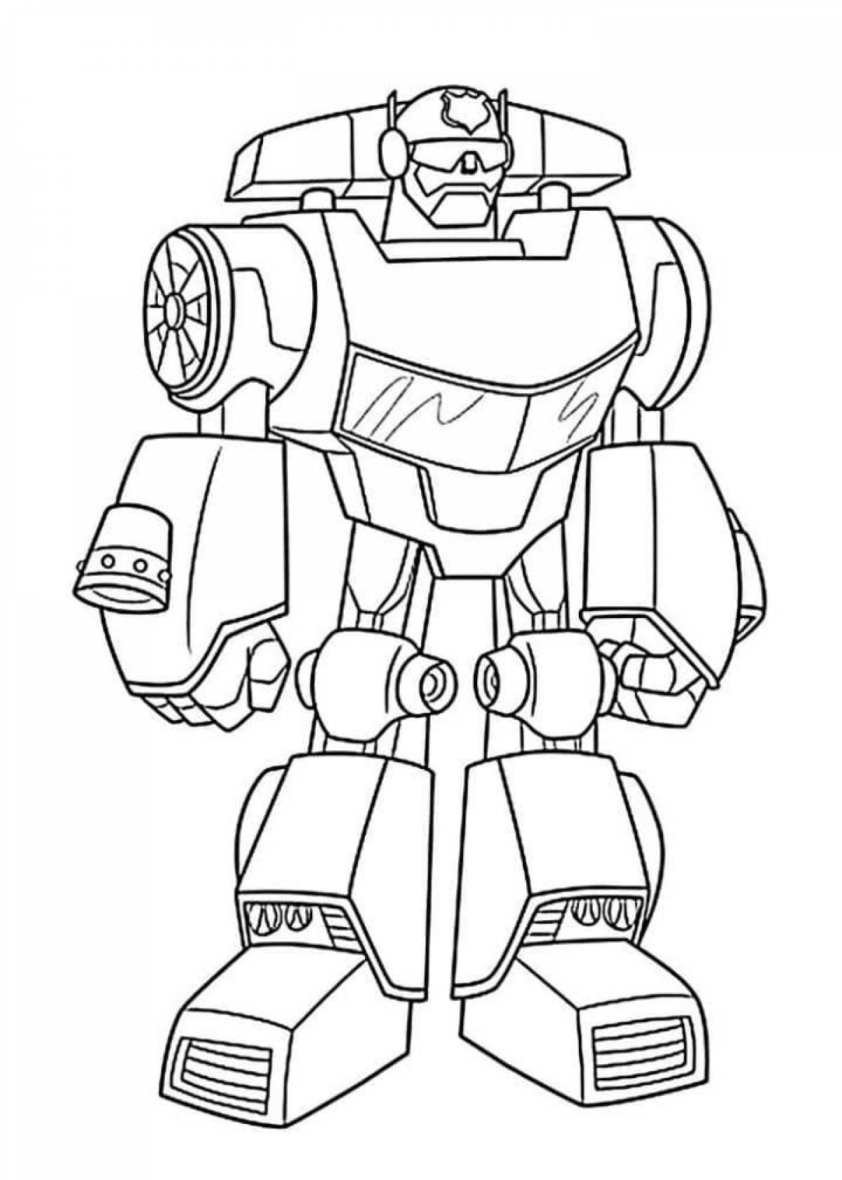Adorable robot coloring book for 5-6 year olds