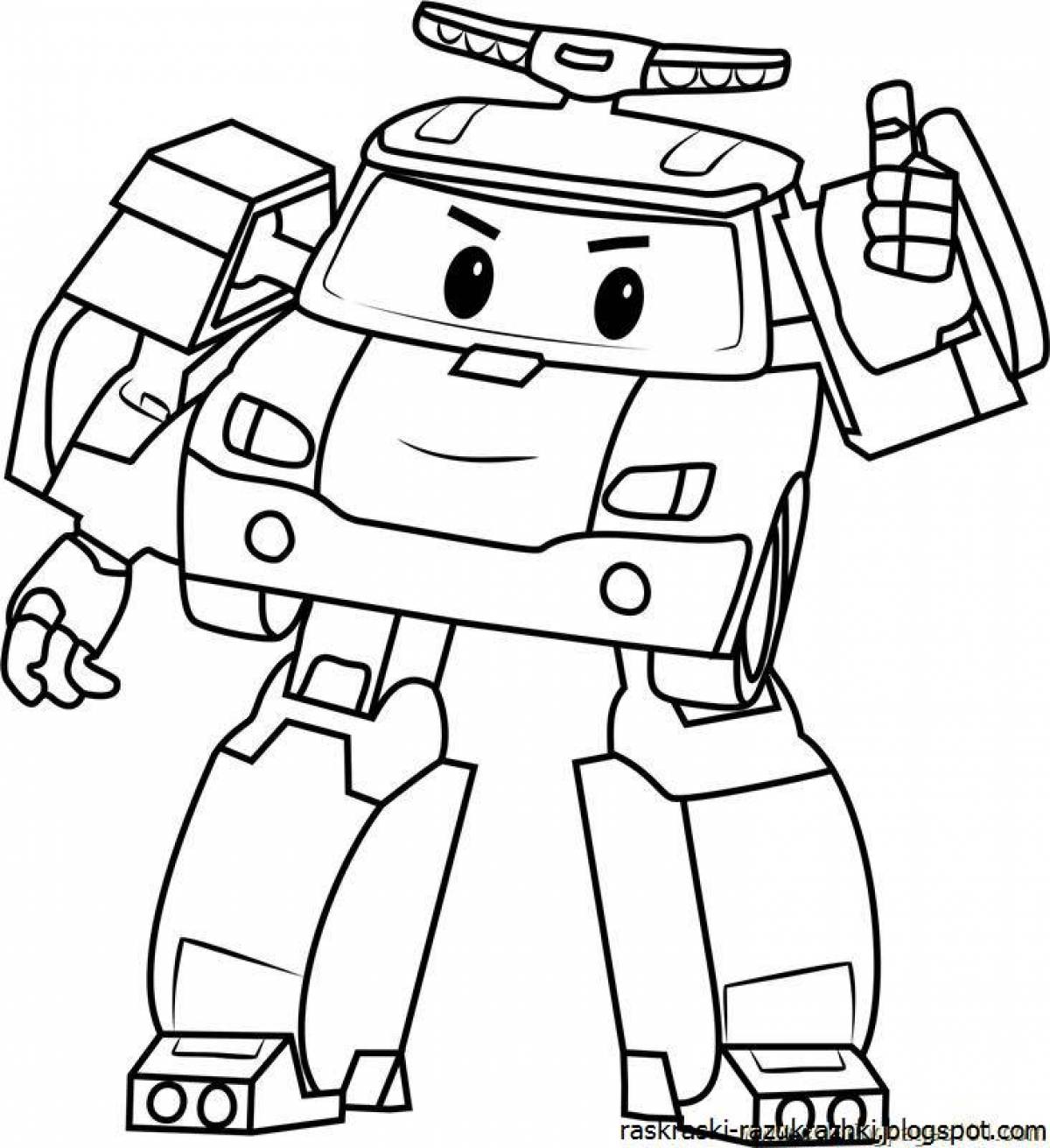 Playful robot coloring book for 5-6 year olds