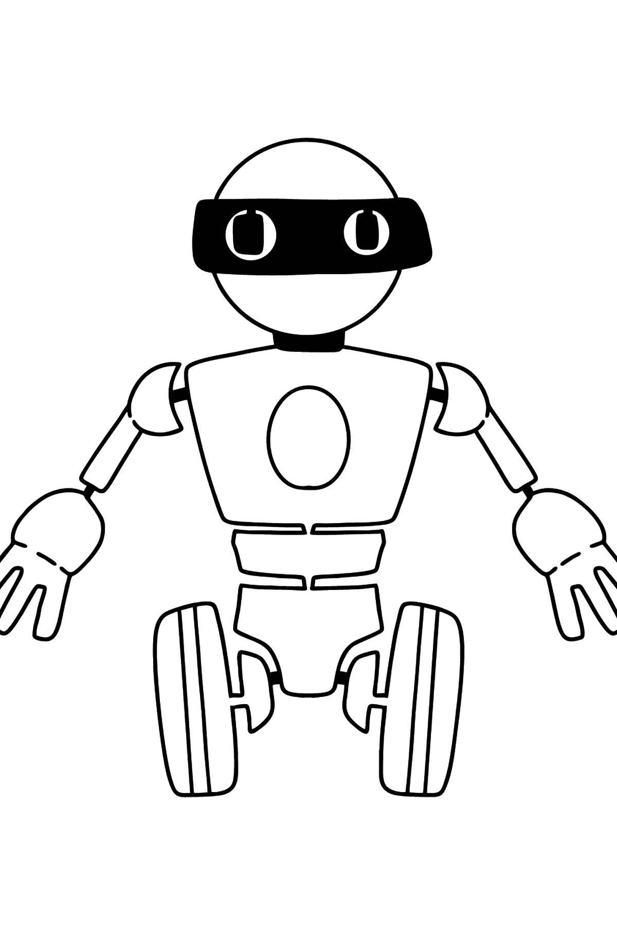 Радостный робот-раскраска для детей 5-6 лет