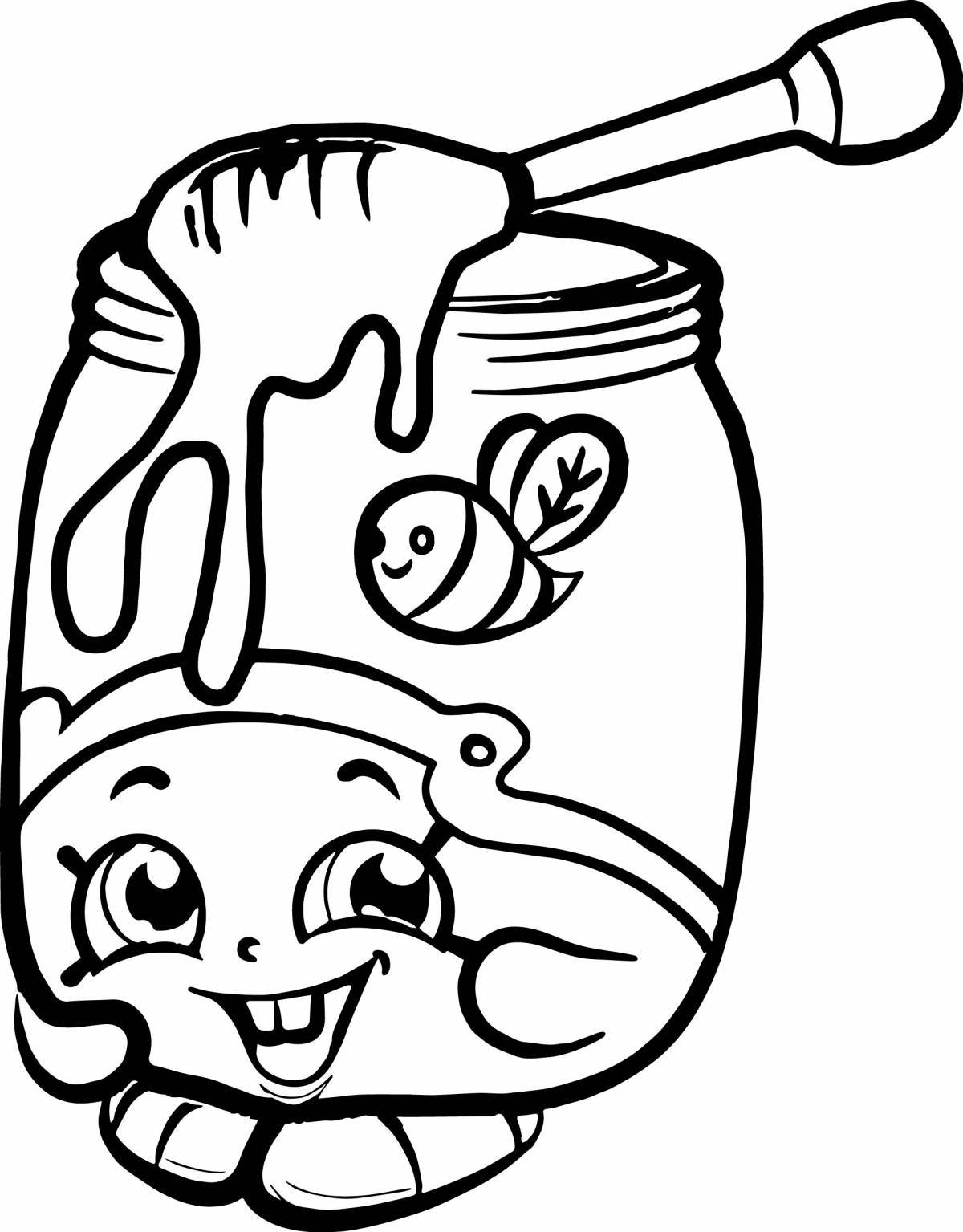 Colorful shopkins coloring page