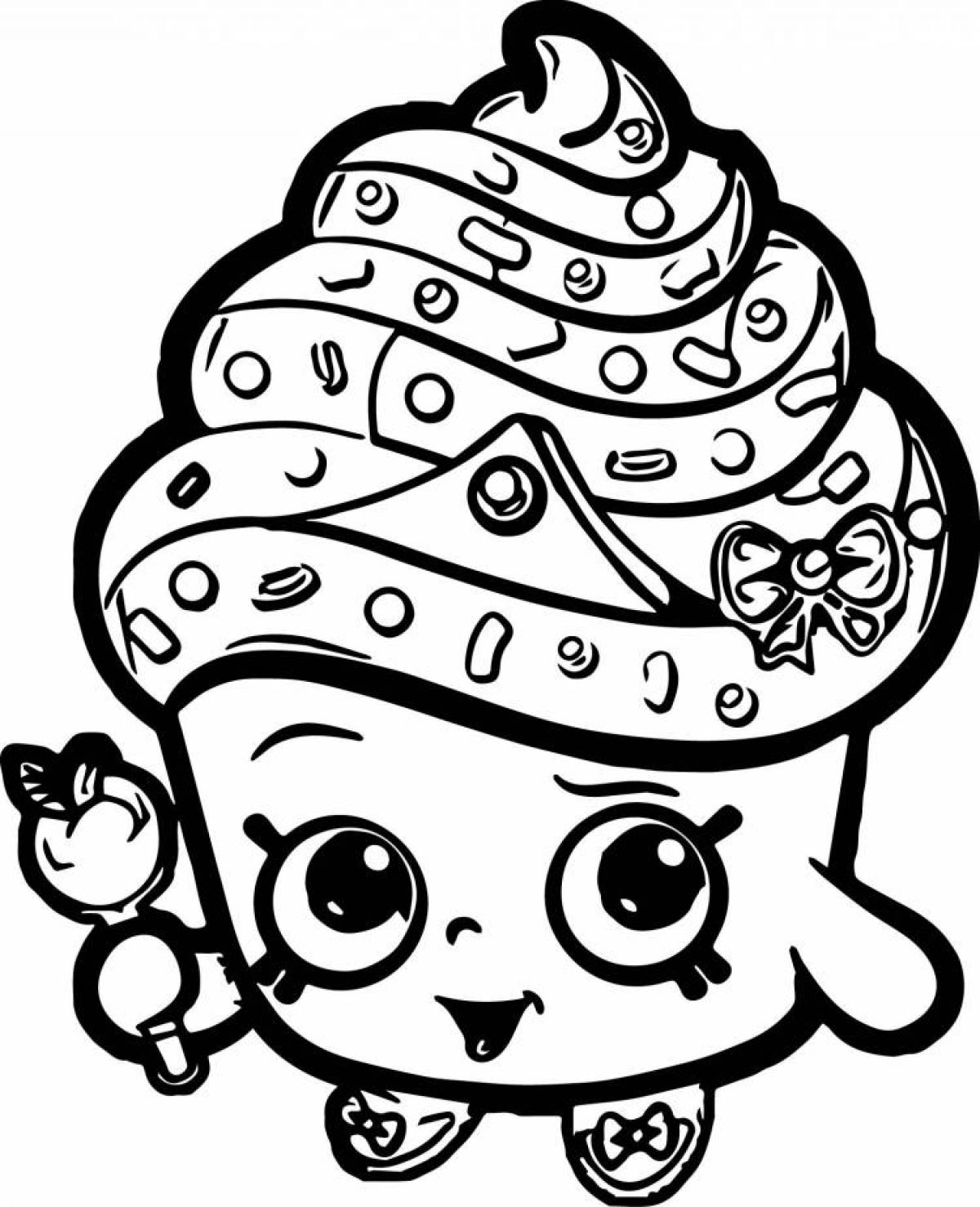 Playful shopkins coloring page