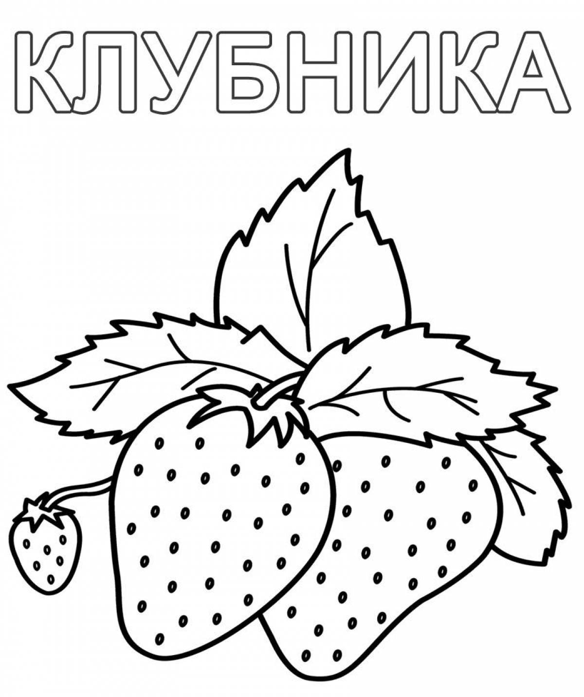 Adorable fruits and vegetables coloring book for kids