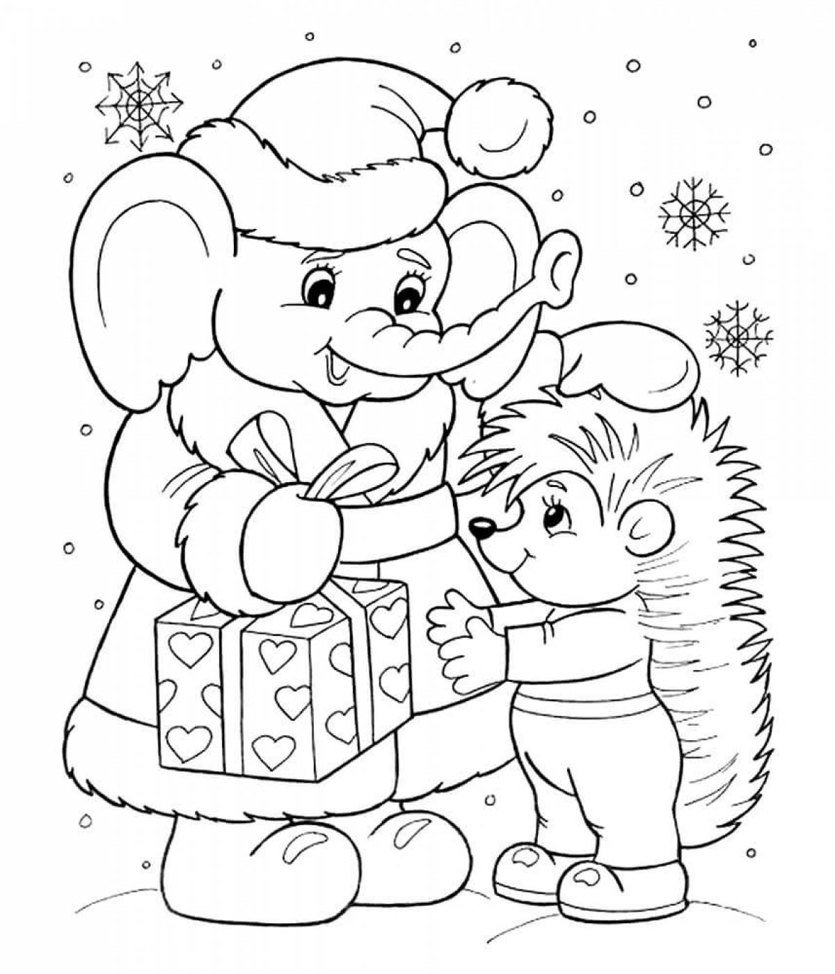 Color explosion children's Christmas coloring book